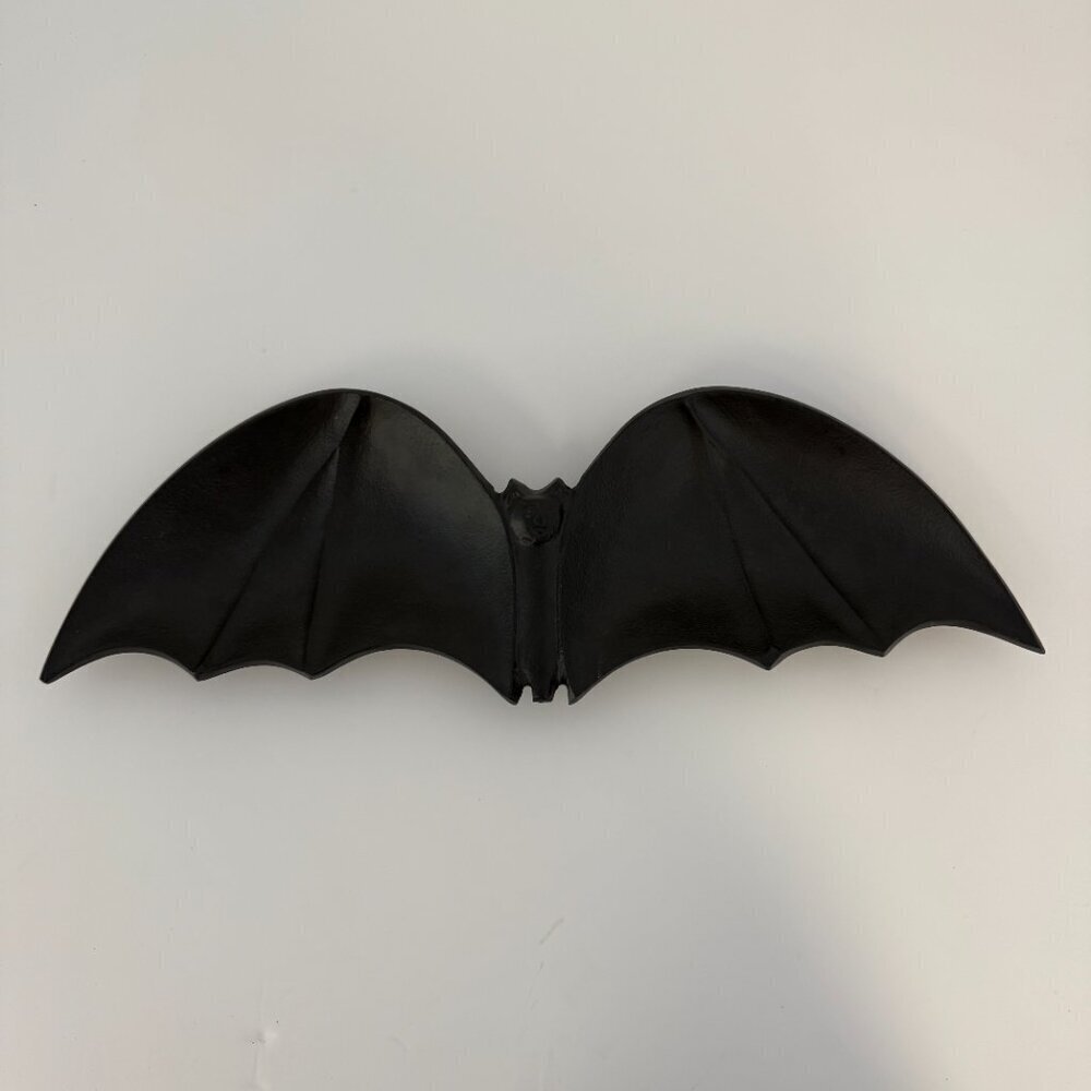 Black Metal Halloween Bat Candy Serving Dish Plate Decor